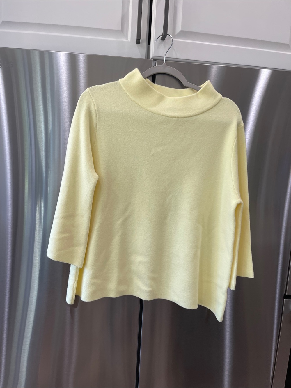 Women's AVARA Pale Yellow Mock Neck Knit Pullover